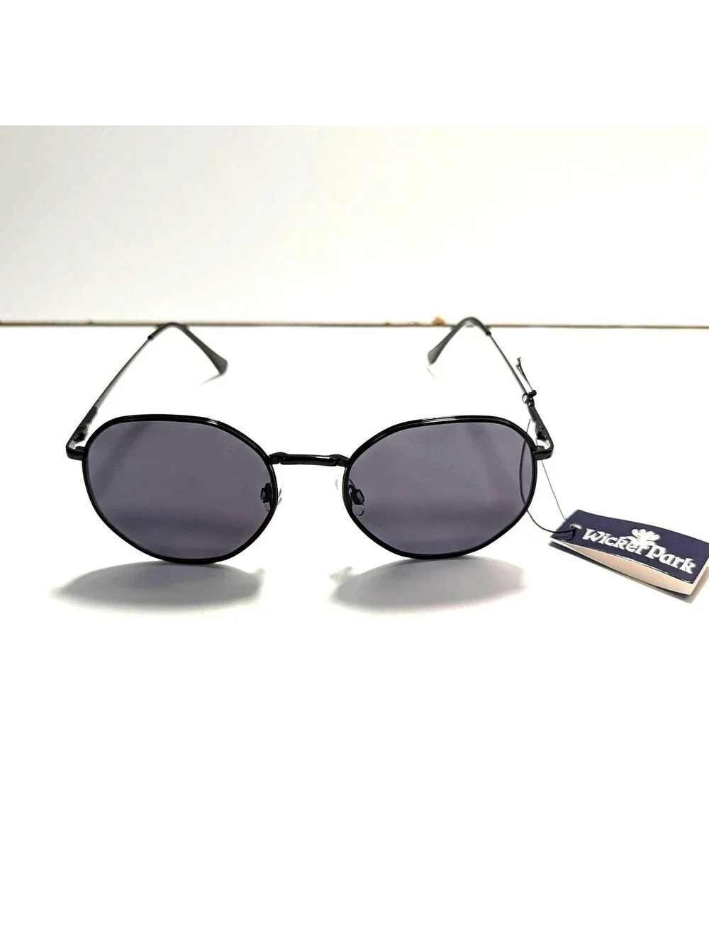 Wicker Park Unisex Sunglasses Matte Black Metal Full Rim Round Frame Classic